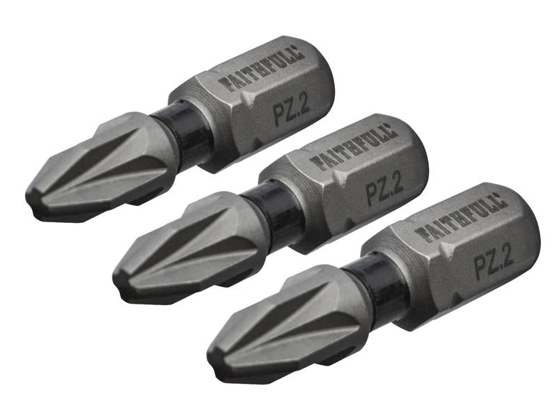 Pozidriv Impact Screwdriver Bits PZ3 x 75mm (Pack 3)