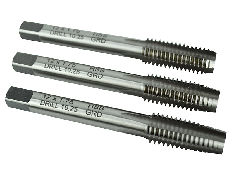 HSS Straight Flute Tap Set M8 x 1.25, 3 Piece