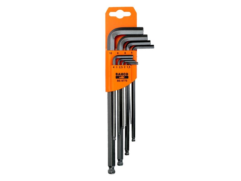 BE-9770 Metric Long Ball End Hex L-Key Set, 9 Piece                             