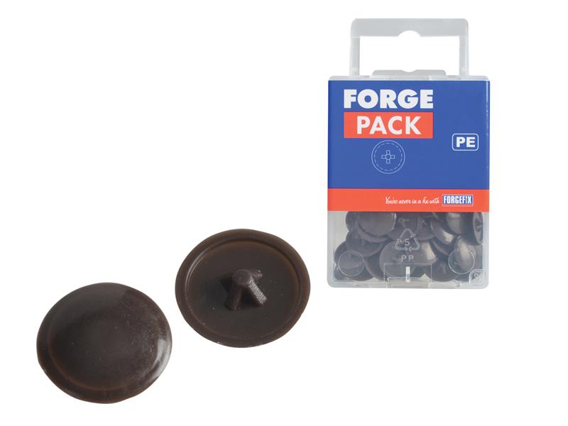 Pozi Compatible Cover Cap Dark Brown No.6-8 Forge Pack 50                       