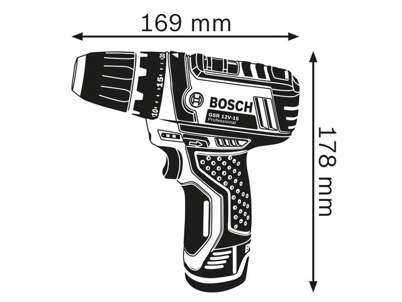 GSR 12V-15 Professional Drill Driver 12V 2 x 2.0Ah Li-ion                       