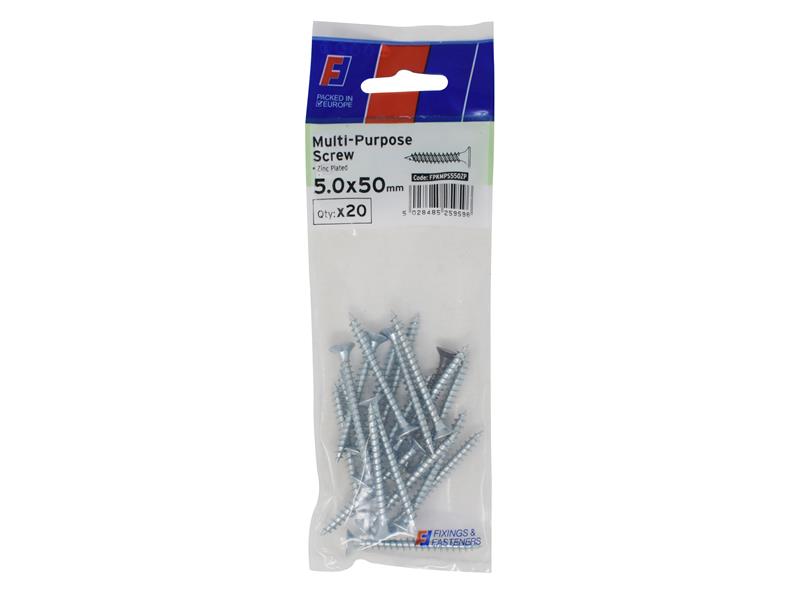 Multi-Purpose Pozi Screw CSK ST ZP 5.0 x 90mm ForgePack 10