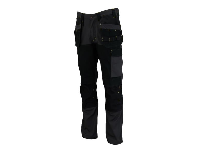 Dixon Slim Fit Trousers Grey/Black Waist 38in Leg R