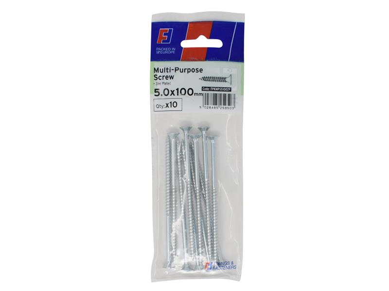 Multi-Purpose Pozi Screw CSK ST ZP 5.0 x 90mm ForgePack 10