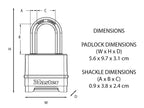 Excell™ 4-Digit Combination 50mm Padlock - 38mm Shackle
