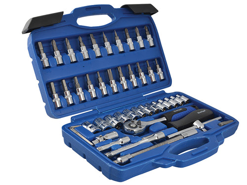 1/4in Square Drive Socket & Bit Set, 46 Piece                                   