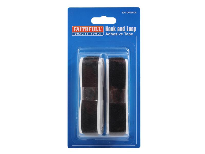 Hook & Loop Self Adhesive Tape Black 20mm x 1m                                  