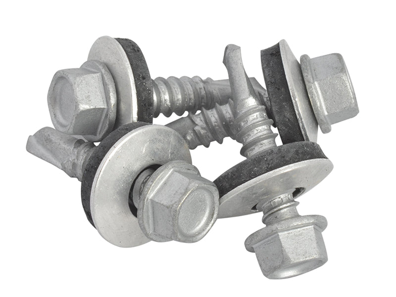 TechFast Hex Head Roofing Screw Self-Drill Light Section 5.5 x 25mm Pack 100    