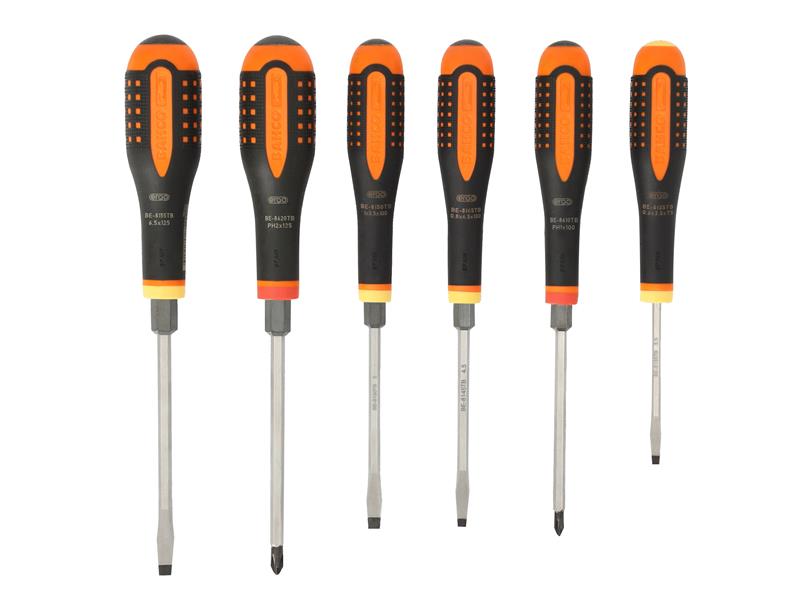BE-9881TB ERGO™ Through Blade Screwdriver Set, 6 Piece