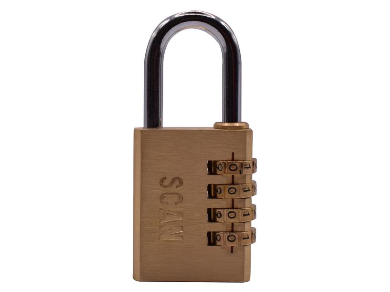 Brass Combination Padlock 50mm Long Shackle