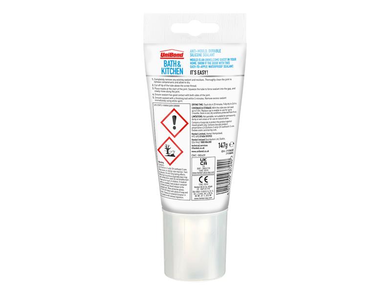 Healthy Kitchen & Bathroom Anti Mould Sealant White Cartridge 274g