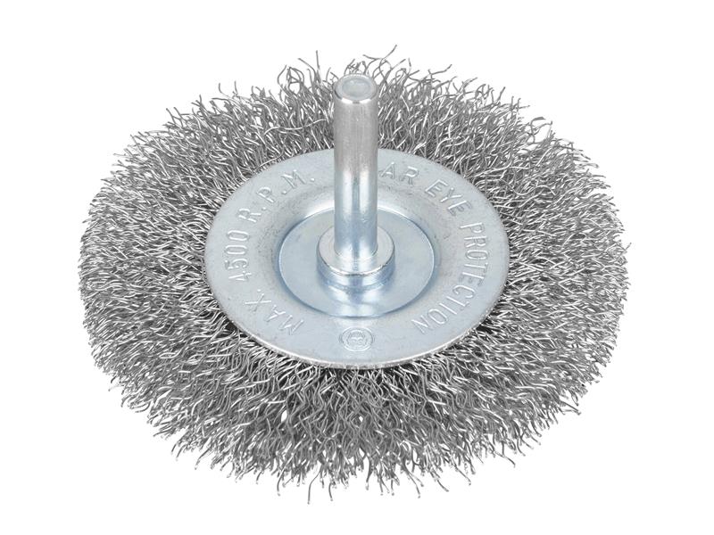 Flat Steel Wire Wheel Brush 75mm x 6mm Arbor                                    