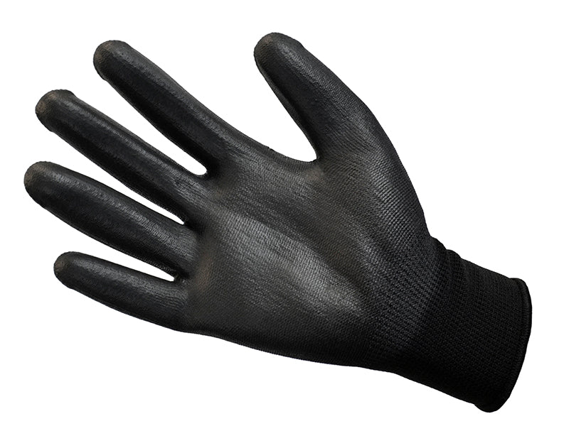 Black PU Coated Gloves - L (Size 9) (200 Pairs)