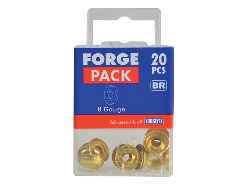 Screw Cup Washer Brass No.8 ForgePack 20                                        