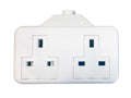 White Trailing Extension Socket 13A 2-Gang