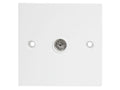 Single Flush Coax TV Socket White                                               