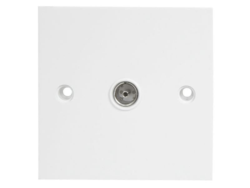 Single Flush Coax TV Socket White                                               