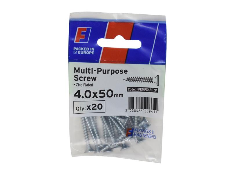Multi-Purpose Pozi Screw CSK ST ZP 5.0 x 90mm ForgePack 10