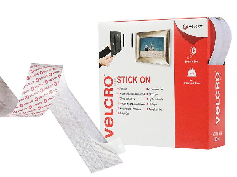 VELCRO® Brand Stick On Tape 20mm x 10m Black