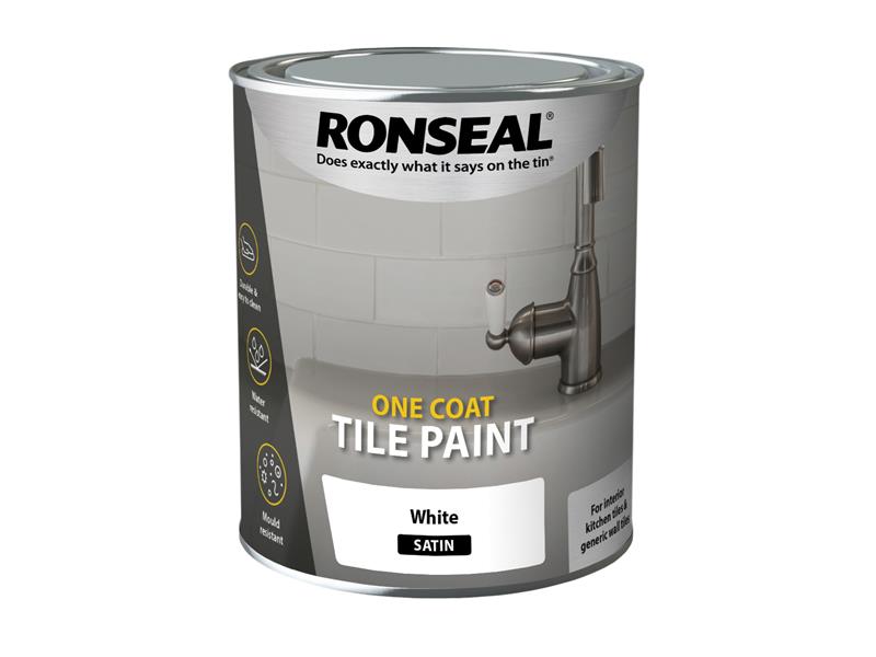 One Coat Tile Paint White Satin 750ml