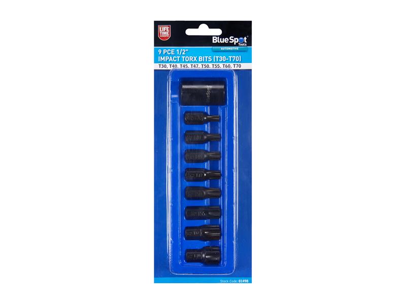 1/2in Impact TORX Bit Set, 9 Piece                                              