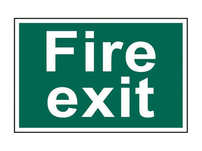 Fire Exit Text Only - PVC Sign 200 x 50mm