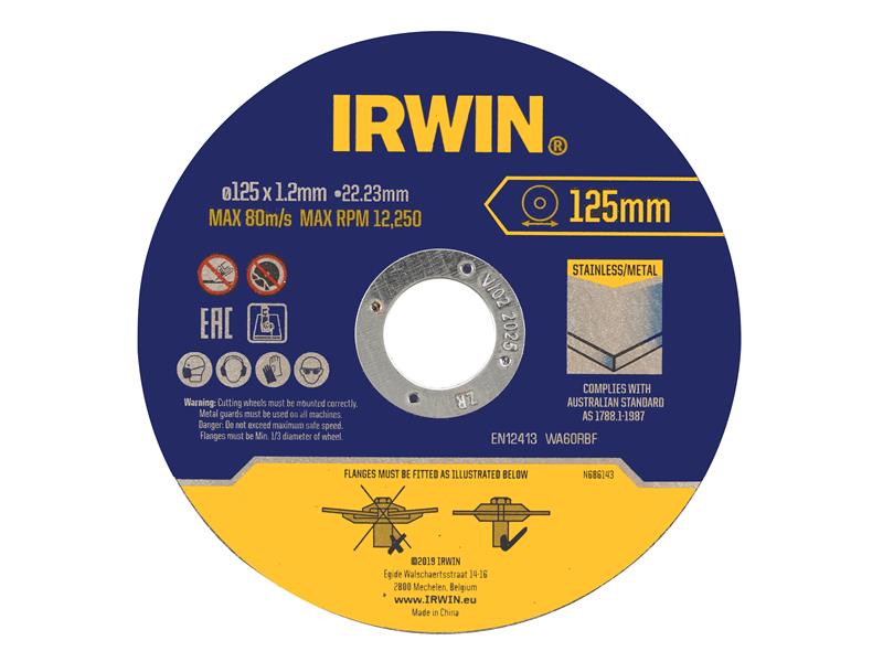 Metal Cutting Disc 125 x 1.2 x 22.2mm Tin of 10                                 