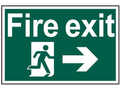 Fire Exit Running Man Arrow Right - PVC Sign 300 x 200mm
