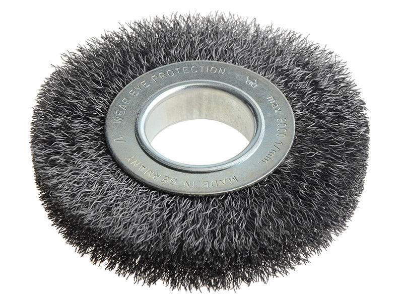 Wheel Brush D250mm x W30-35 x 100 Bore Steel Wire 0.30 + Adaptors Set 4 +1