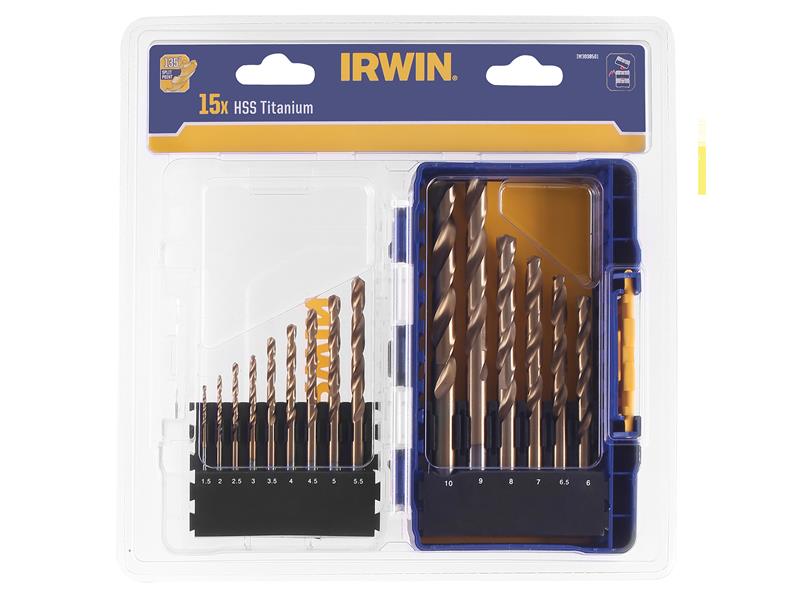 HSS Titanium Metal Drill Bit Set, 15 Piece                                      