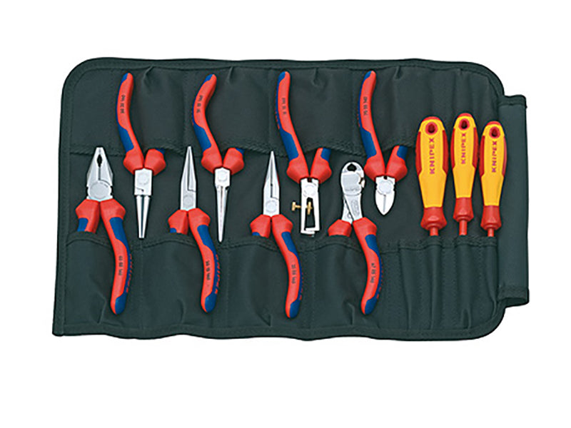 00 19 41 Pliers & Screwdriver Set in Tool Roll, 11 Piece                        