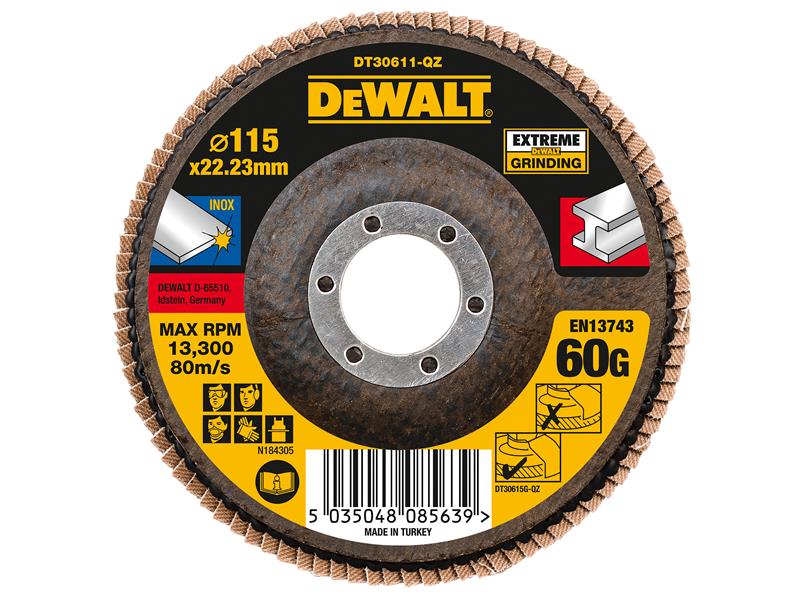 DT30622 Extreme Metal Flap Disc 125 x 22.2mm x 80G