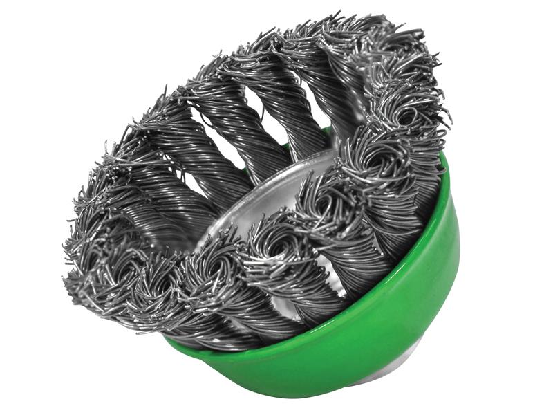 Wire Cup Brush Twist Knot 65mm M14x2, 0.50mm Stainless Steel Wire               