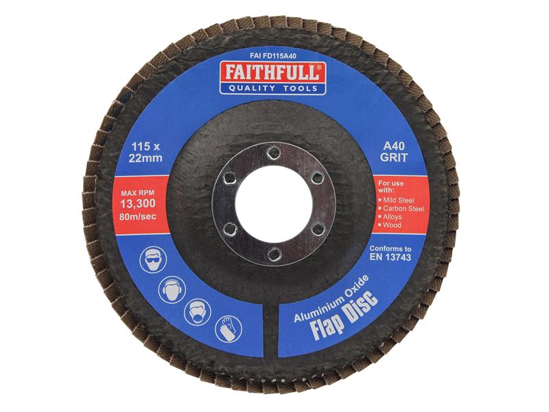 Aluminium Oxide Flap Disc 125 x 22mm Mixed Grit (3 Pack)