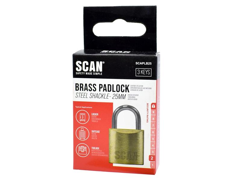 Brass Padlock 50mm Sliding Shackle