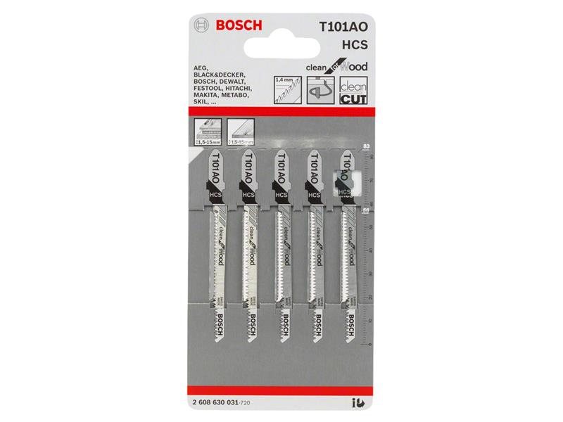 T 101 AO Clean for Wood Jigsaw Blade 83mm Pack of 5                             