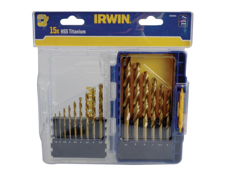HSS Titanium Metal Drill Bit Set, 15 Piece                                      