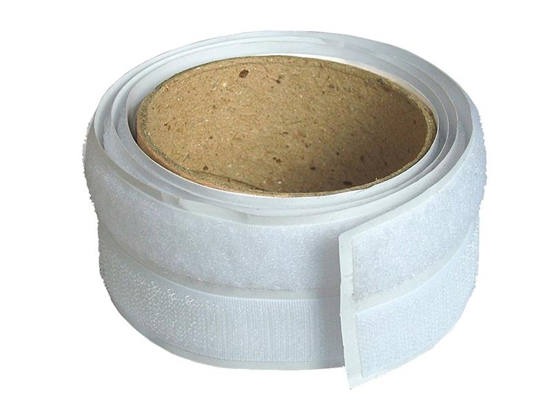 Hook & Loop Self-Adhesive Tape 20mm x 1m White                                  
