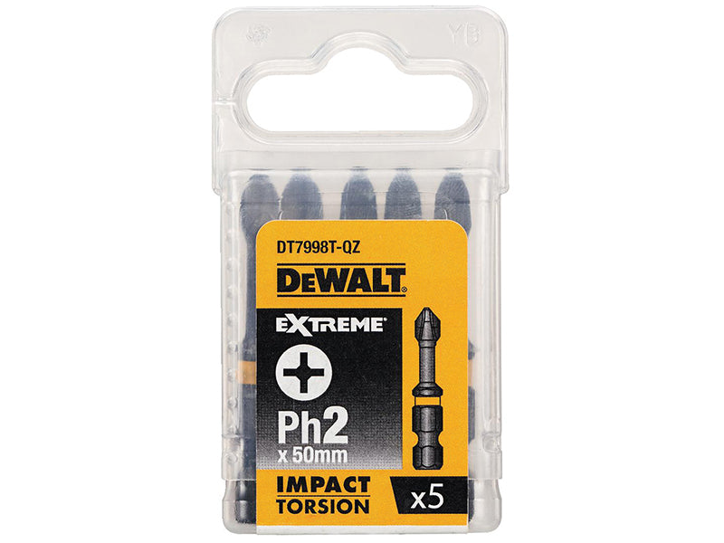 Impact Torsion Bits PH2 x 57mm (Pack 5)                                         