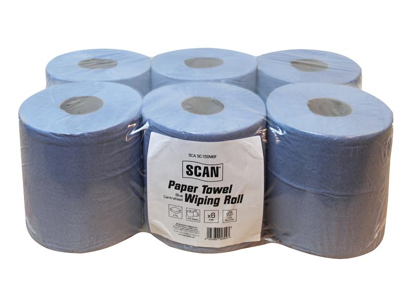 Paper Towel Wiping Roll 2-Ply 176mm x 150m (Pack 6)