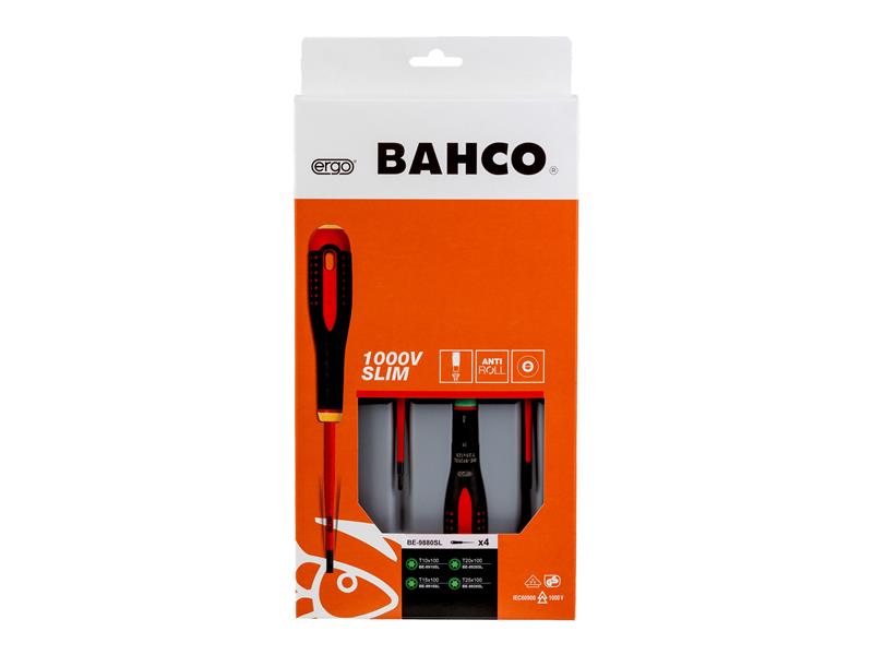 BE-9880SL ERGO™ Slim VDE Insulated Screwdriver Set, 4 Piece