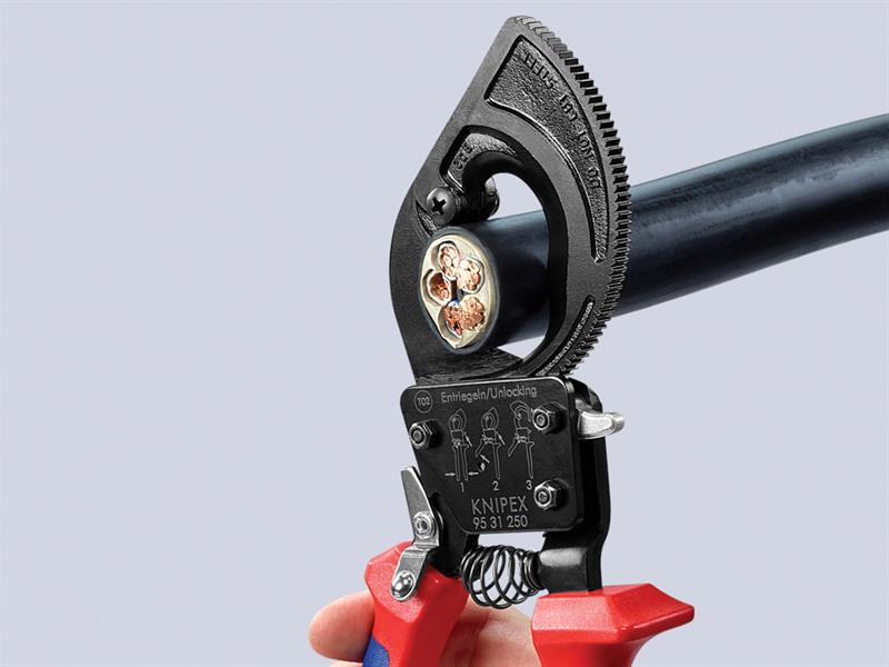 95 31 250 Ratchet Action Cable Cutter Multi-Component Grip 250mm                
