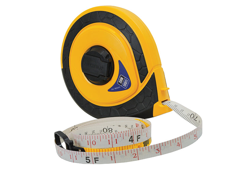 Fully Enclosed ABS Fibreglass Long Tape 30m/100ft (Width 15mm)                  