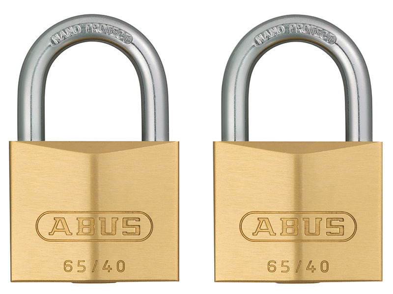 65/40mm Brass Padlock 63mm Long Shackle Keyed Alike 6405