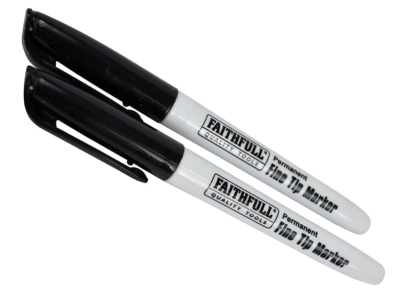 Fibre Tip Marker Pen Black (Pack 2)                                             