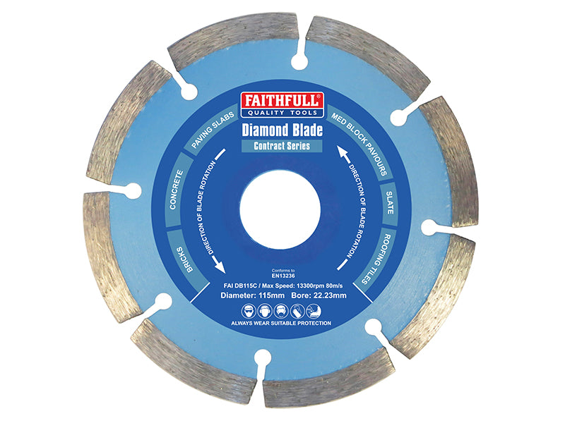 Contract Diamond Blades 115 x 22.2mm (Pack 3)