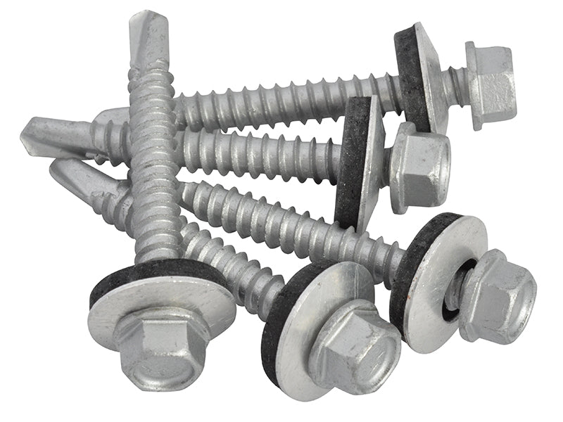 TechFast Hex Head Roofing Screw Self-Drill Light Section 5.5 x 45mm Pack 100    