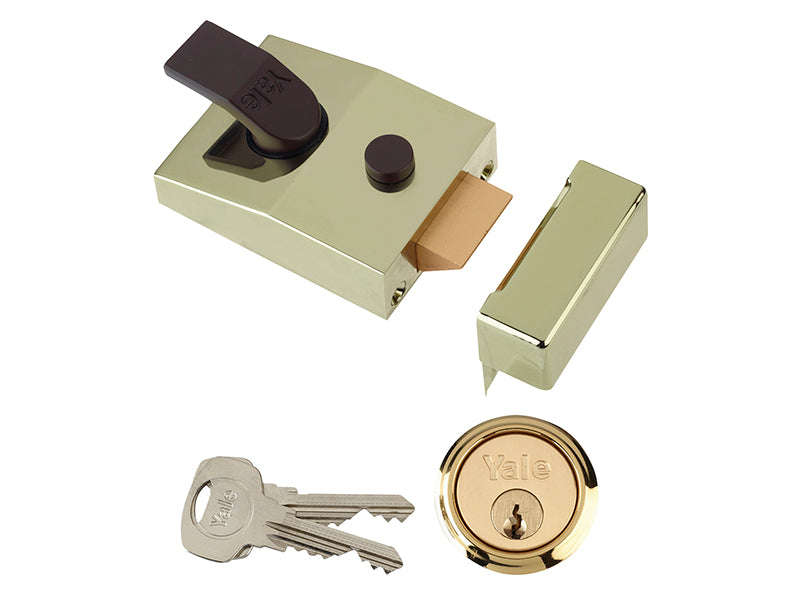 P89 Deadlock Nightlatch 60mm Backset DMG Finish Satin Chrome Cylinder Visi
