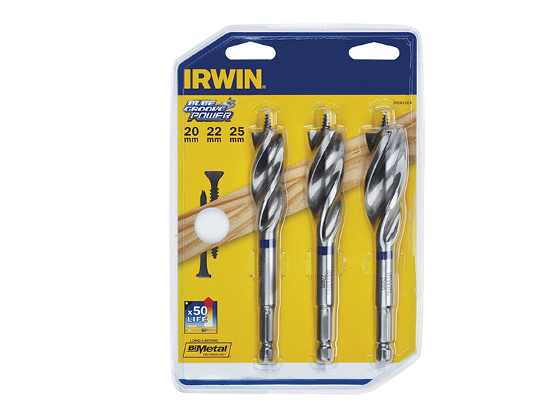 Blue Groove Wood Power Bit Set, 3 Piece                                         