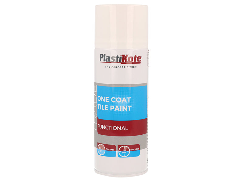 Trade One Coat Spray Tile Paint Gloss White 400ml